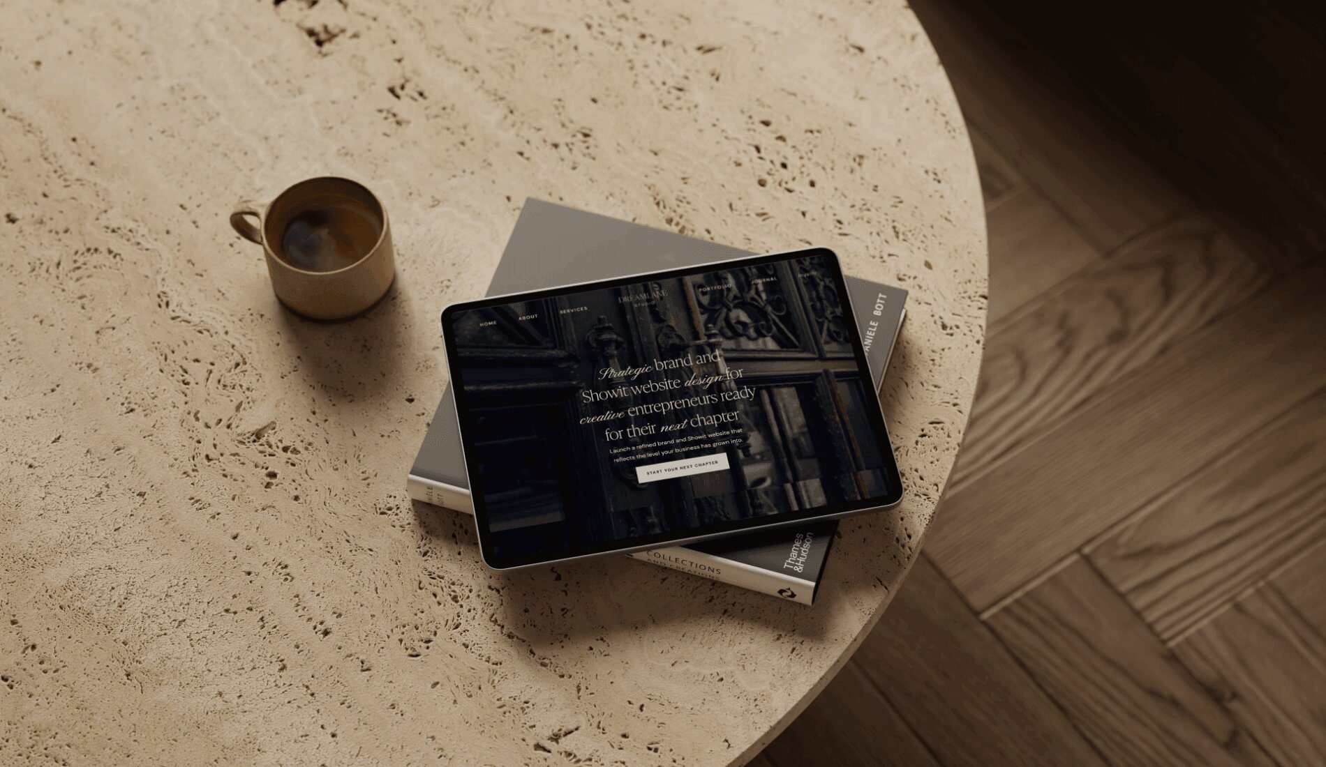 Showit website displayed on tablet